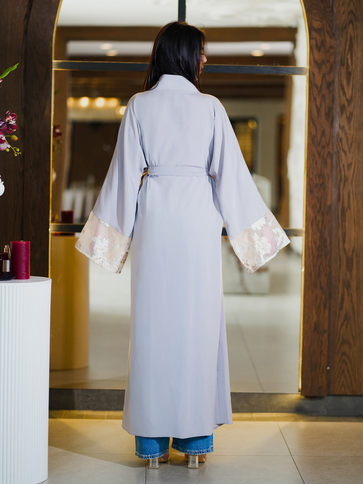 Bahar Abaya in Dove Grey