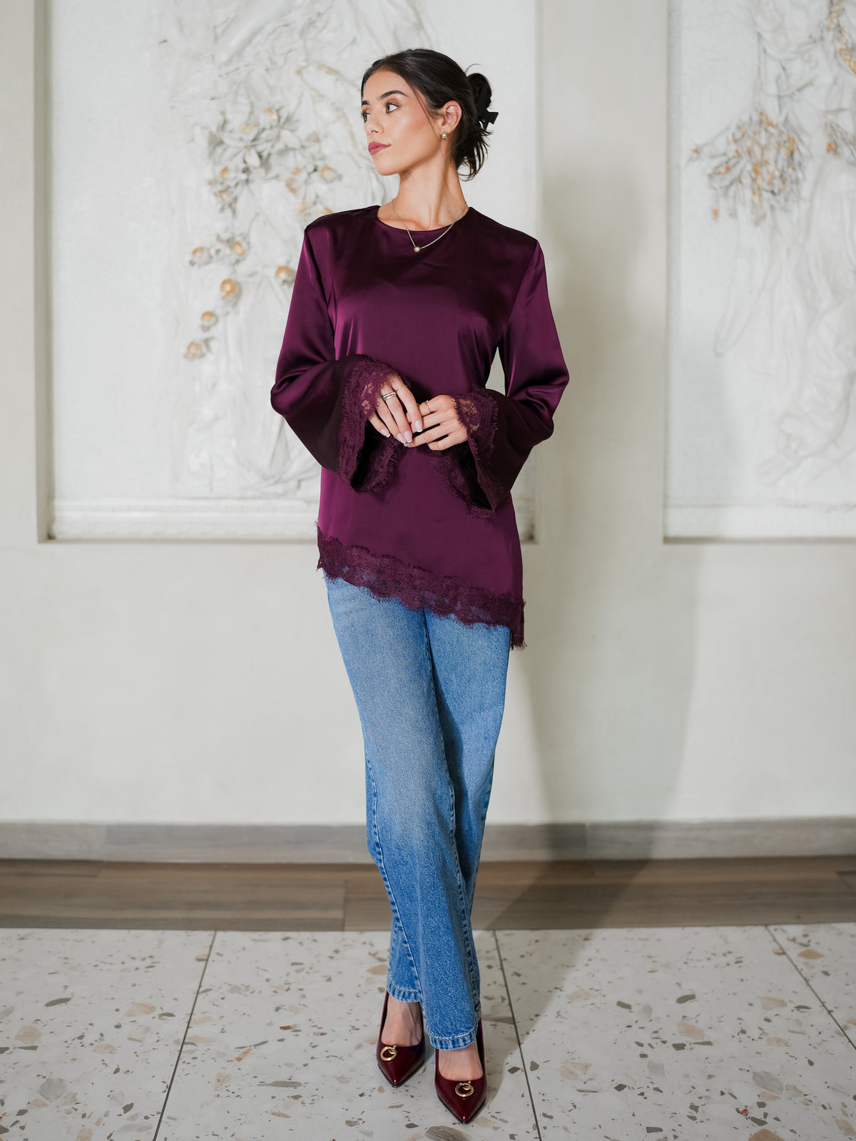 Ceren Tunic in Burgundy