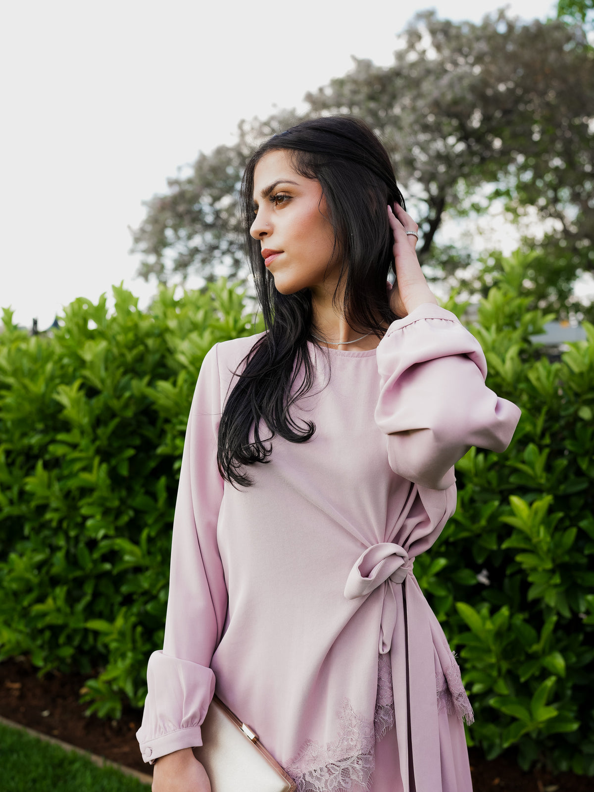 Ece Tunic and Skirt Set in Dusty Rose