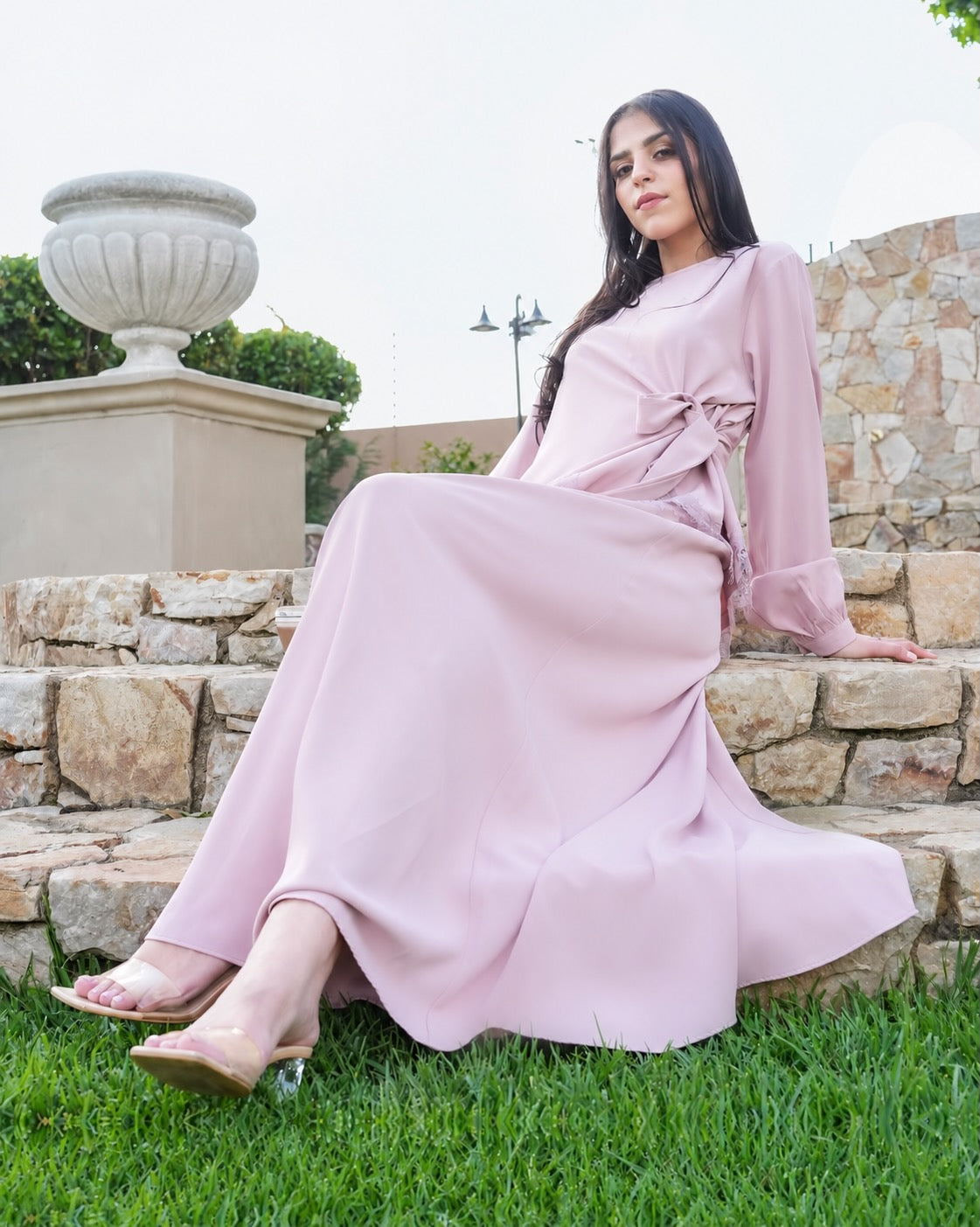 Ece Tunic and Skirt Set in Dusty Rose