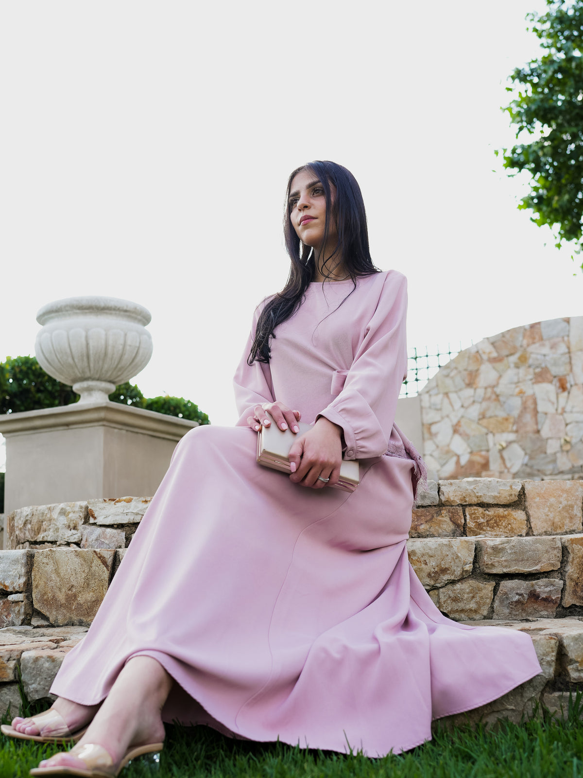 Ece Tunic and Skirt Set in Dusty Rose