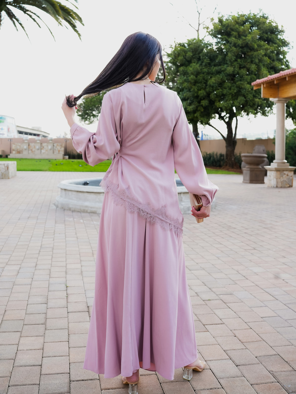 Ece Tunic and Skirt Set in Dusty Rose