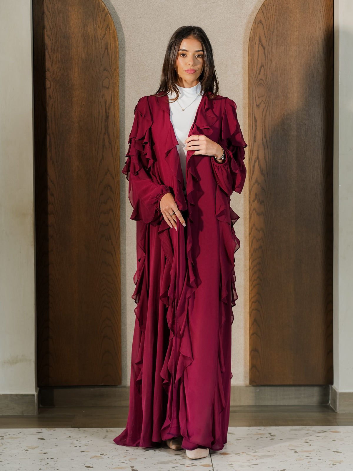 Leyla Abaya in Burgundy