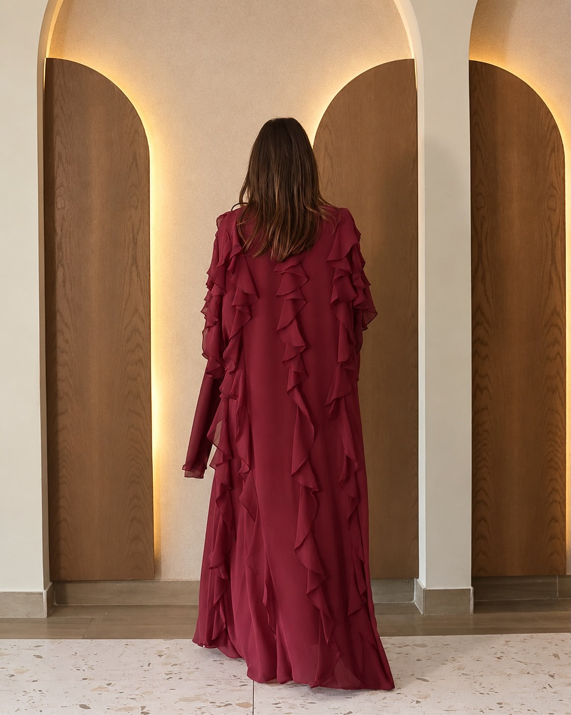 Leyla Abaya in Burgundy