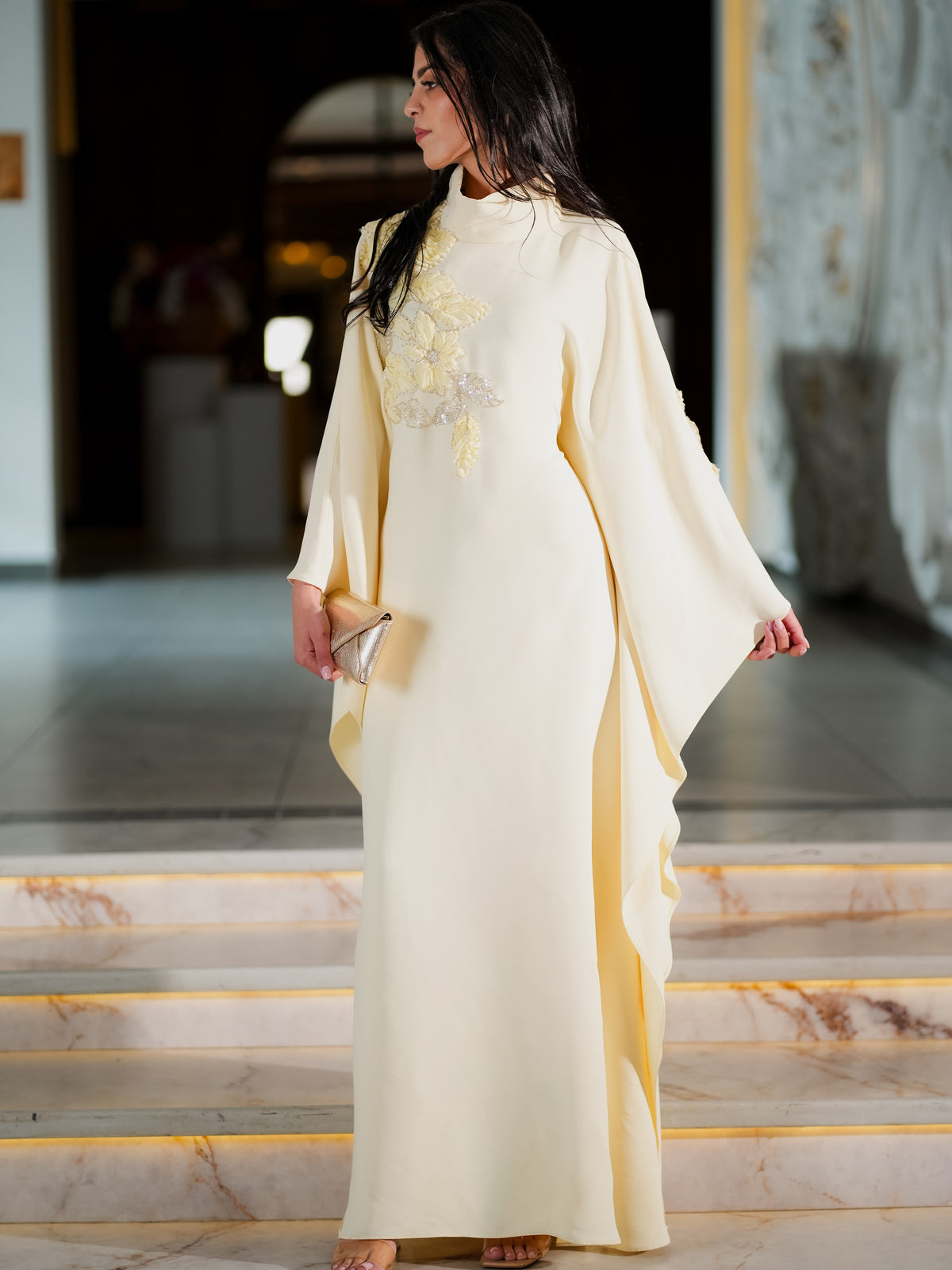 Meryem Kaftan in Buttercream