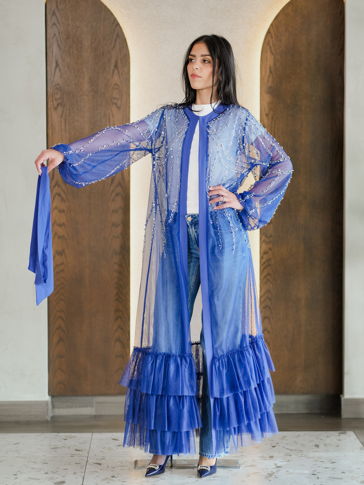 Yıldız Abaya in Dusk Blue