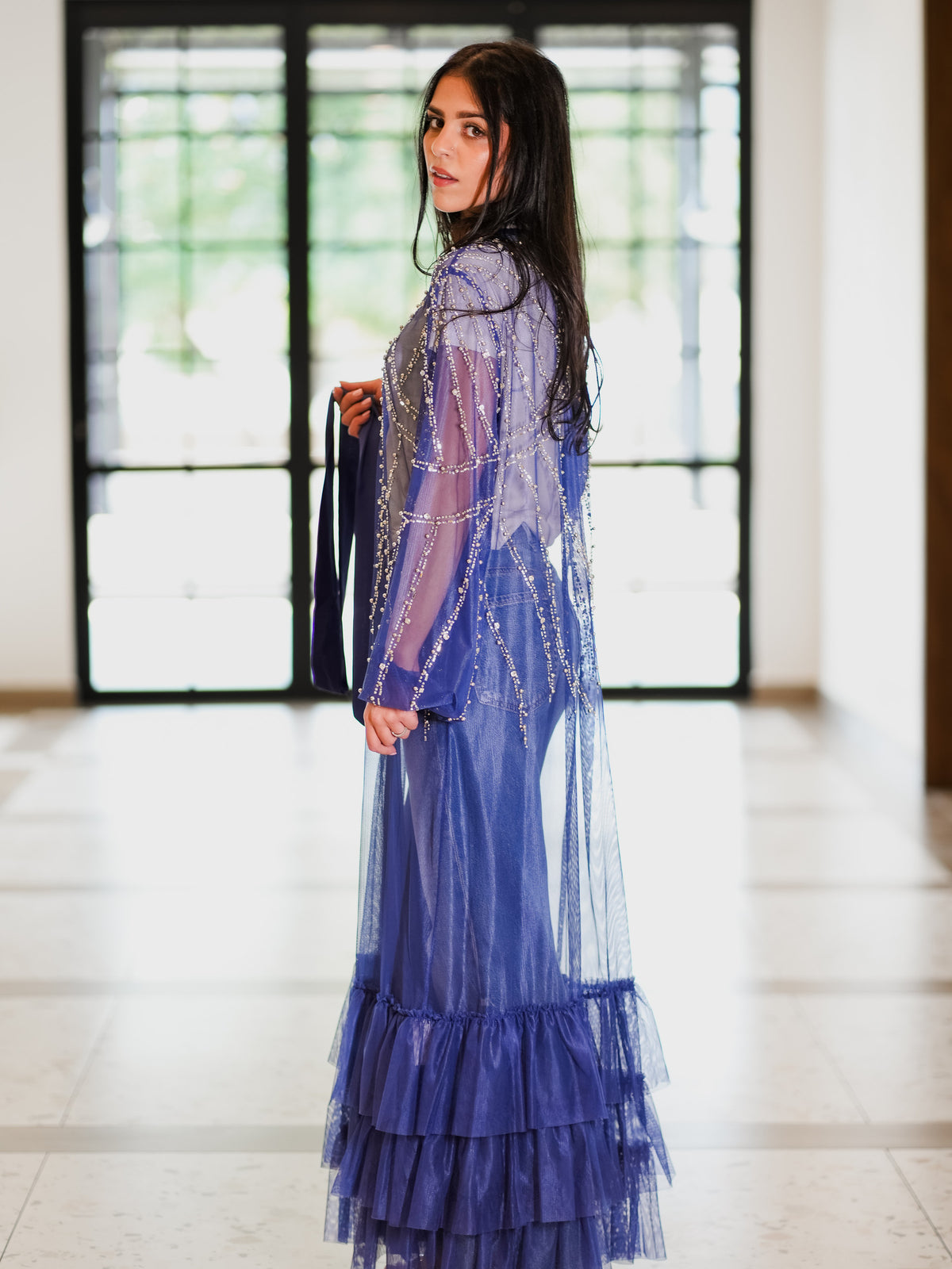 Yıldız Abaya in Dusk Blue