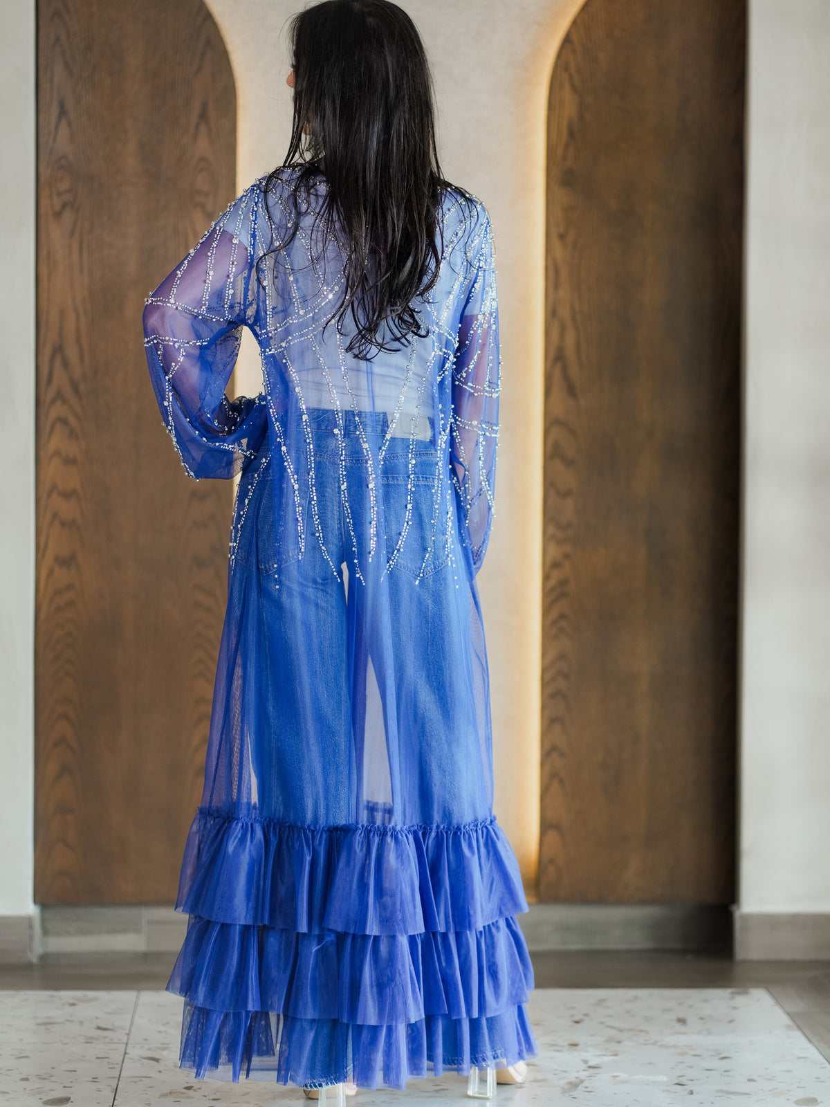 Yıldız Abaya in Dusk Blue