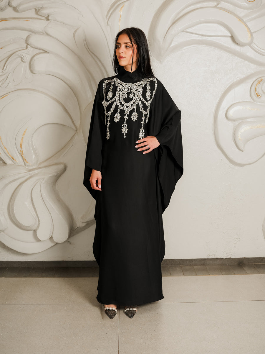 Zarif Kaftan in Midnight Black