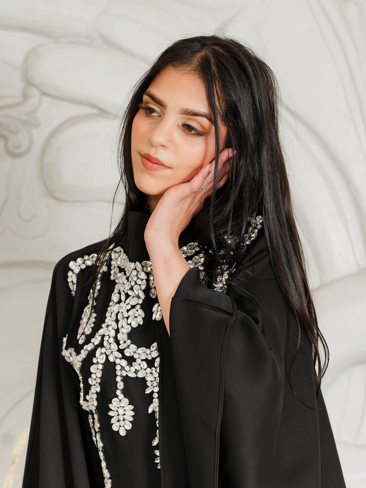Zarif Kaftan in Midnight Black