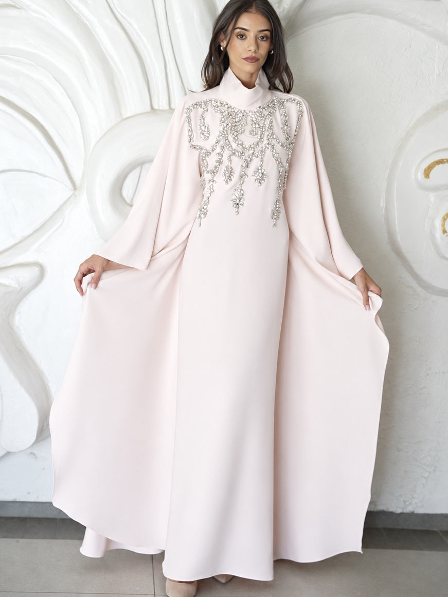 Zarif Kaftan in Powder Pink
