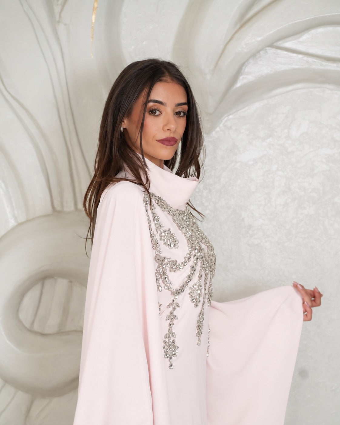 Zarif Kaftan in Powder Pink