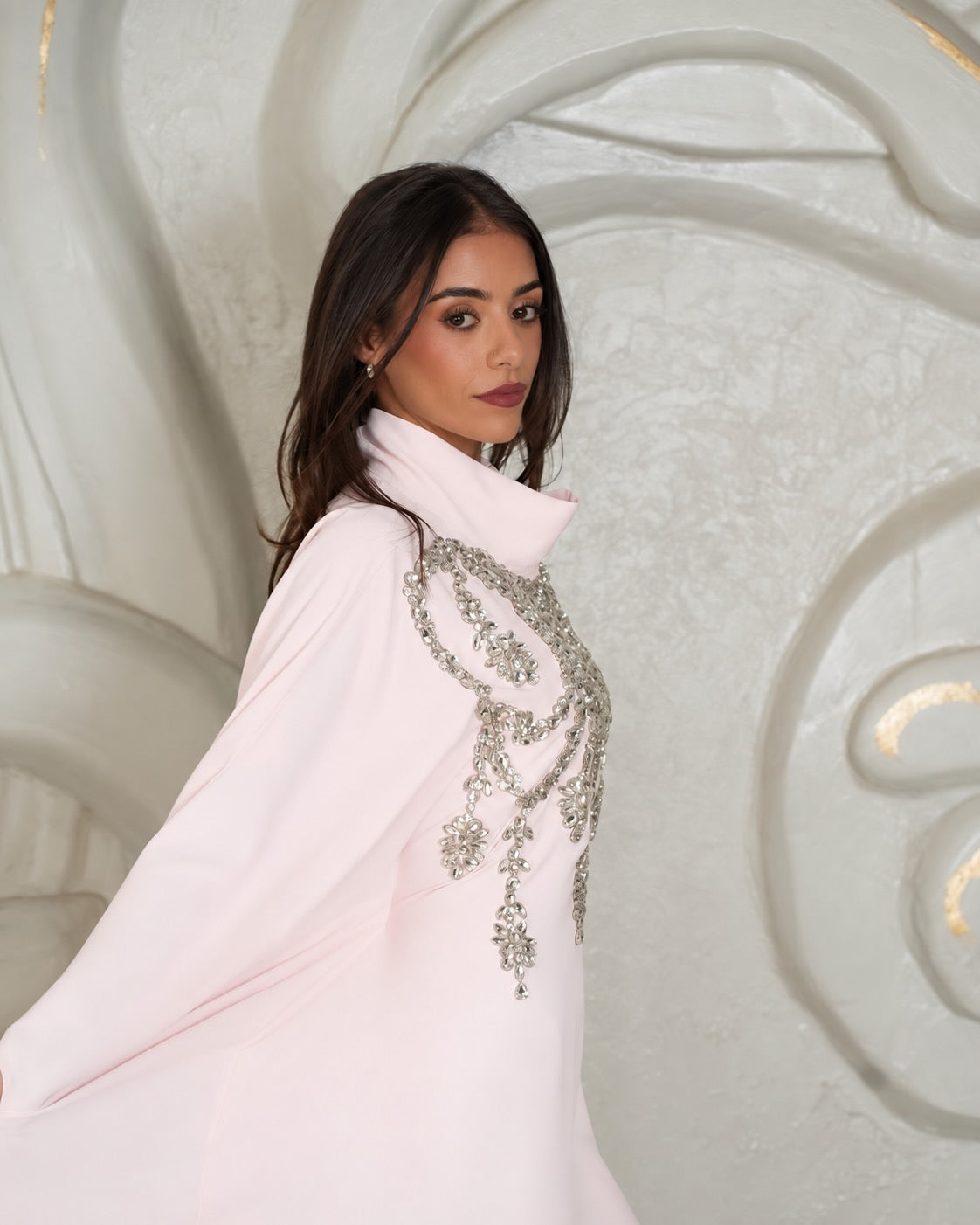 Zarif Kaftan in Powder Pink