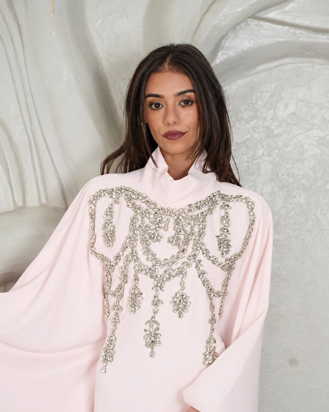 Zarif Kaftan in Powder Pink